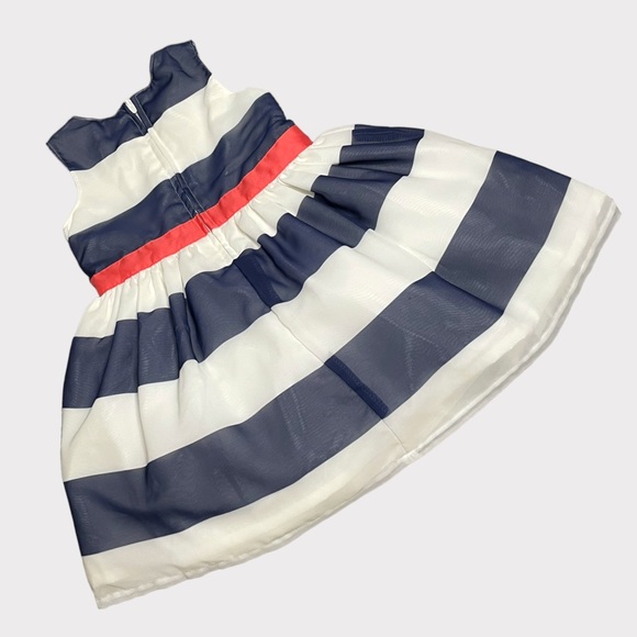Carter’s - Woven Striped Dress with Bow - Navy/White - Size 18 months - Picture 2 of 6